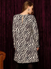A-Line Mini Dress With Shoulder Pads In Zebra Print